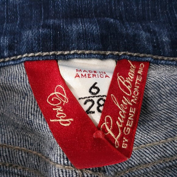 Lucky Brand Women's Crop Jeans Size 6/28 Legionnaire Ankle Snaps Dark Wash Blue - Picture 10 of 16